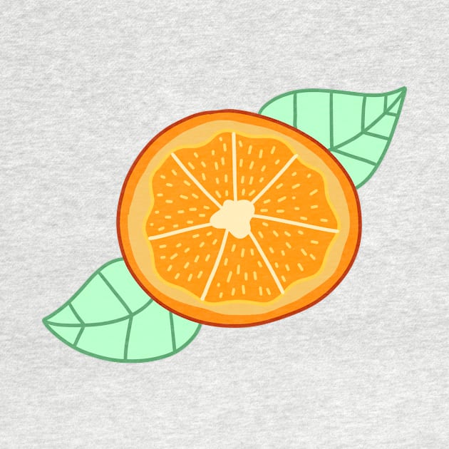 Orange Slice With Leaves by saradaboru